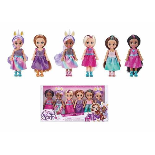 Sæt med Dukker Sparkle Girlz 6 Dele 12 cm Prinsesse