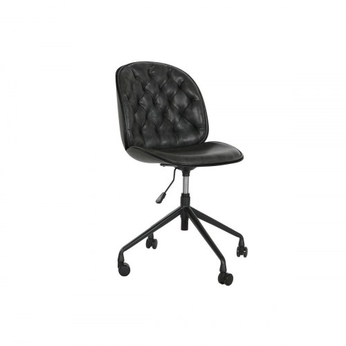 Spisebordsstol - sort/mørkegrå, justerbar med hjul (47,5 × 57,5 × 83 cm)