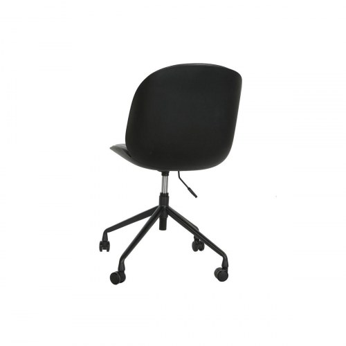 Spisebordsstol - sort/mørkegrå, justerbar med hjul (47,5 × 57,5 × 83 cm)