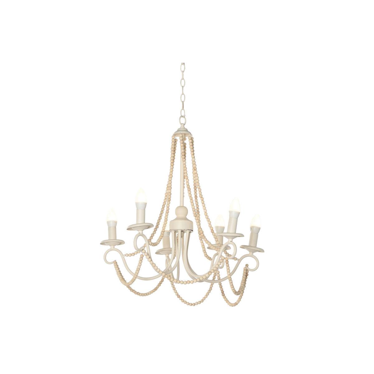 Loftslampe Home ESPRIT Hvid Lys brun Træ Metal 25 W 60 x 53 x 55 cm