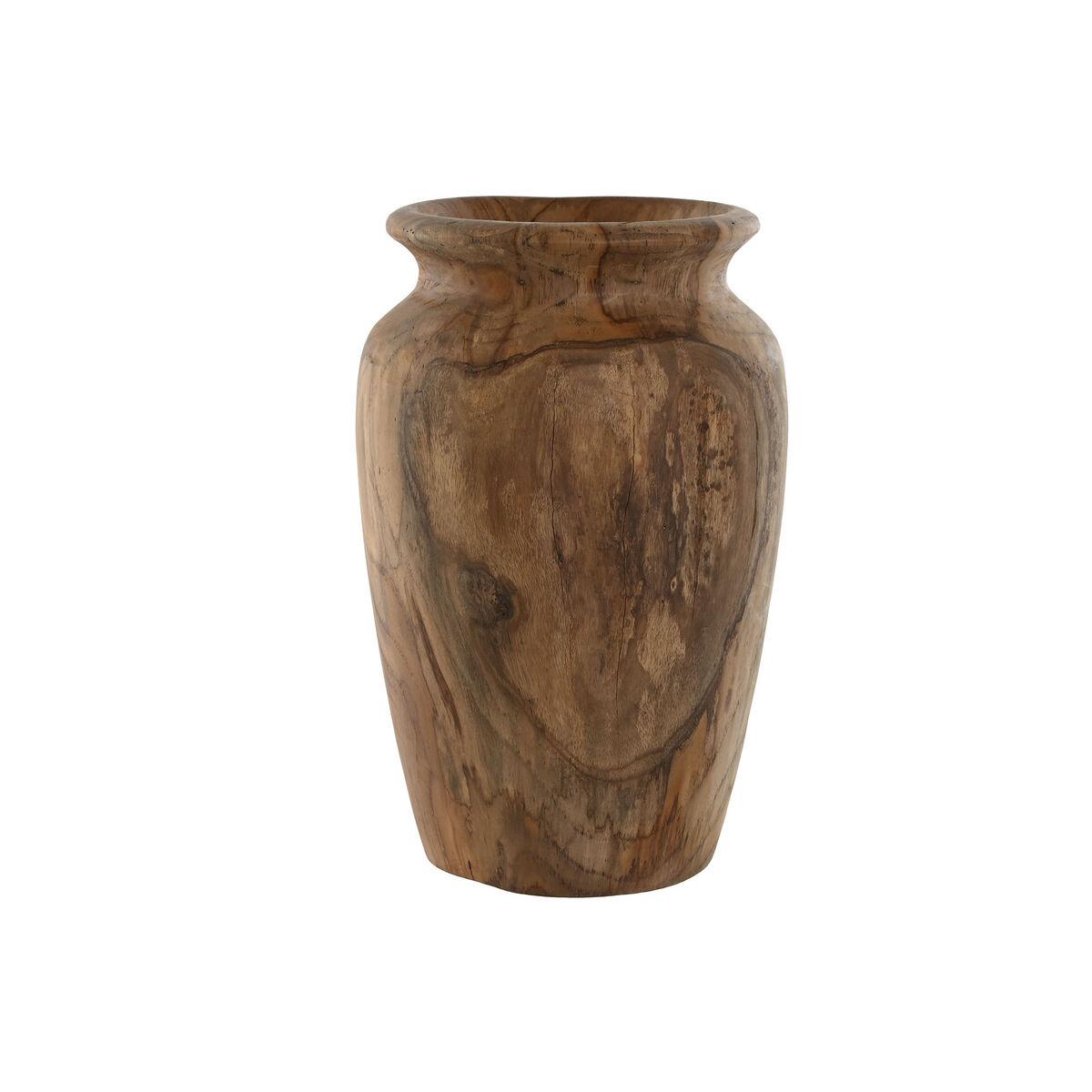 Vase Home Esprit Natur Mørkebrun Teak 25 X 25 X 40 Cm