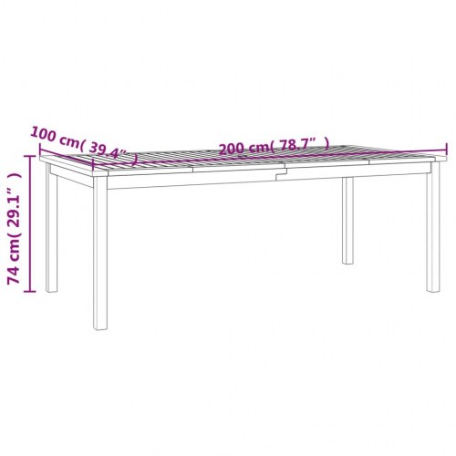 Spisebordssæt til haven 7 dele massivt akacietræ