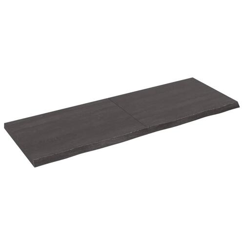 Bordplade til badeværelse 140x50x(2-4) cm massivt træ mørkebrun