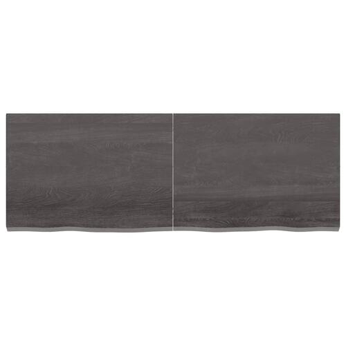 Bordplade til badeværelse 140x50x(2-4) cm massivt træ mørkebrun