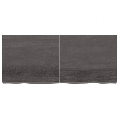 Bordplade til badeværelse 140x60x(2-4) cm massivt træ mørkebrun