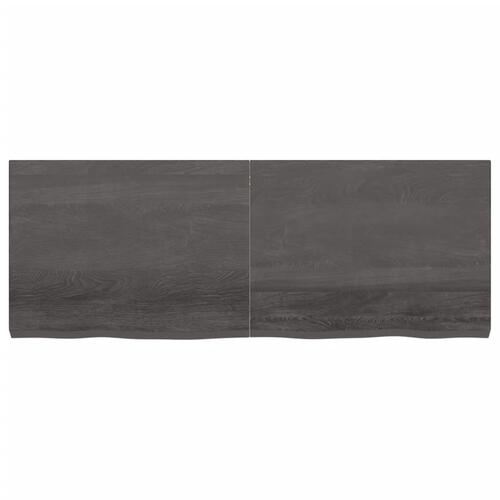 Bordplade til badeværelse 160x60x(2-6) cm massivt træ mørkebrun
