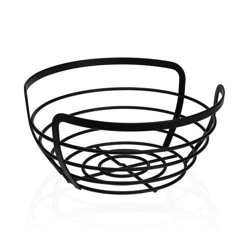 Frugtskål Versa Sort Metal Stål 24,2 x 12 x 27 cm