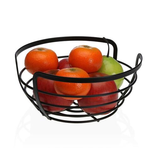 Frugtskål Versa Sort Metal Stål 24,2 x 12 x 27 cm