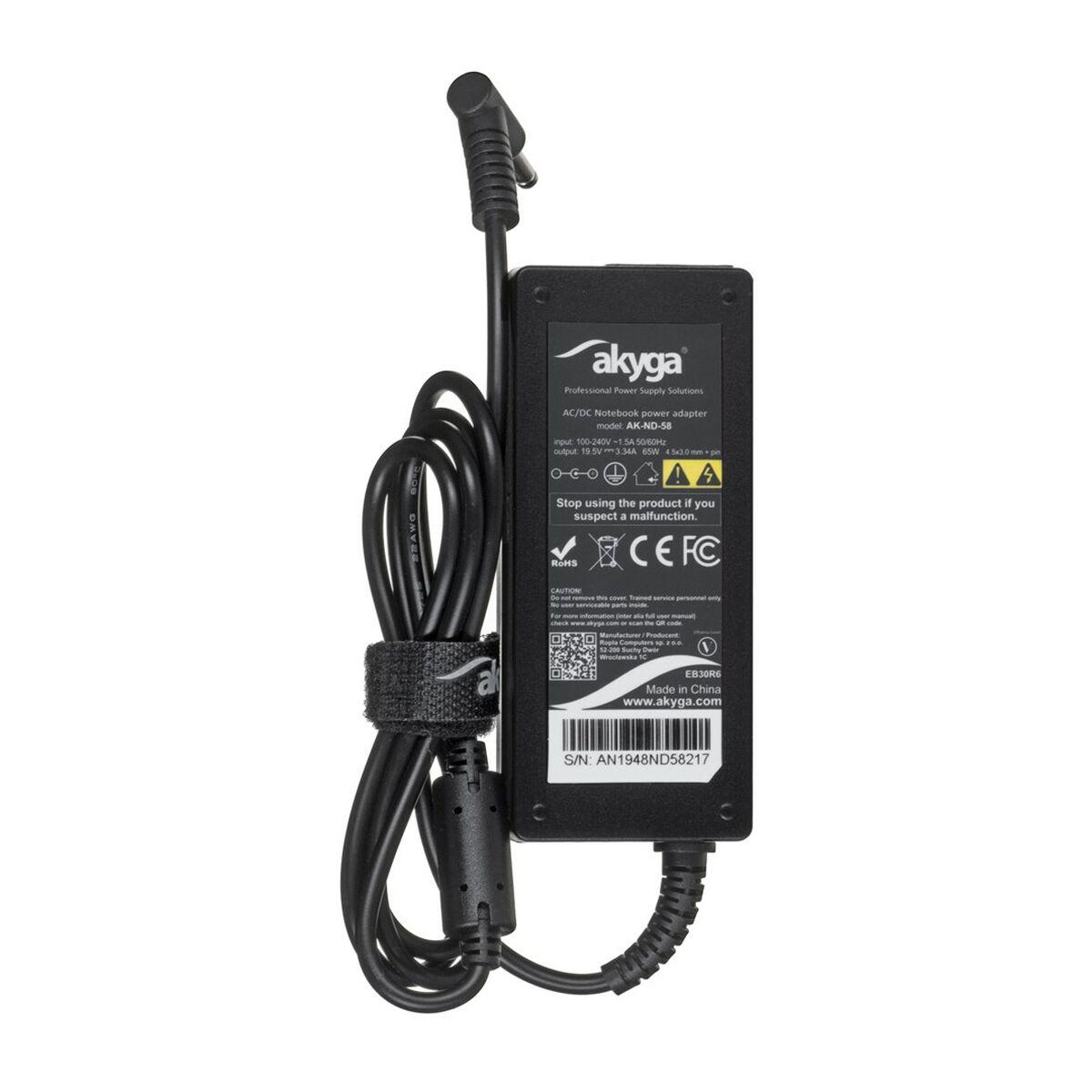 Akyga laptop-oplader AK-ND-58 65 W (EU, sort)