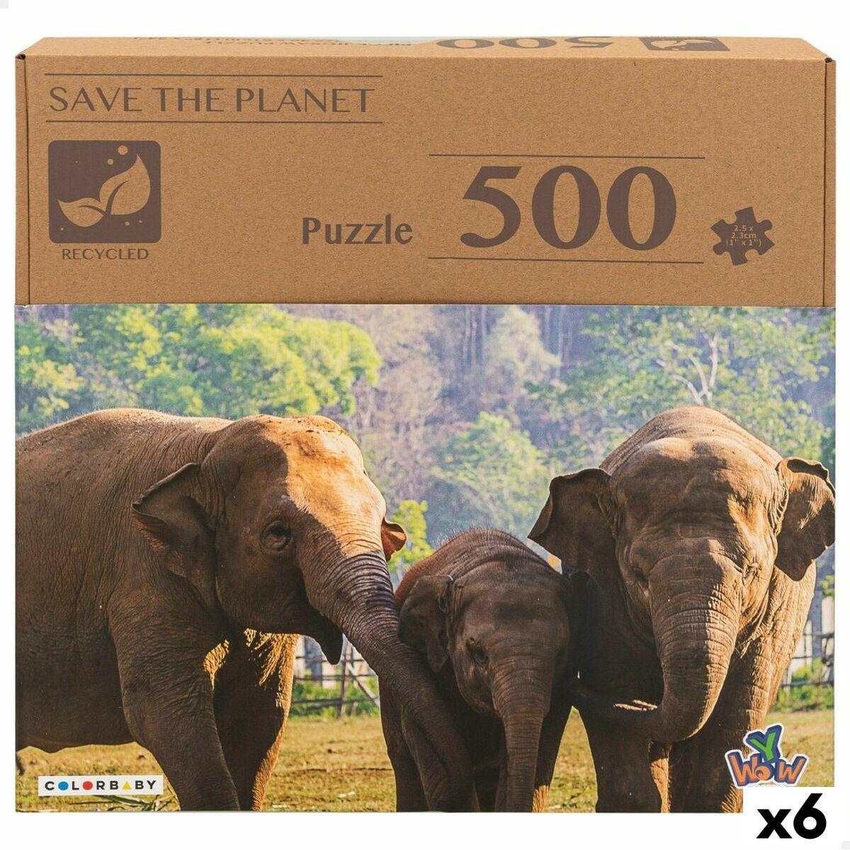 Puslespil Colorbaby Elephant 500 Dele Enheder