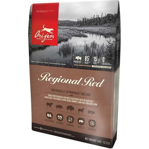 Foder Orijen Regional Red 11,4 Kg Voksen Kylling Oksekød Lam Gris