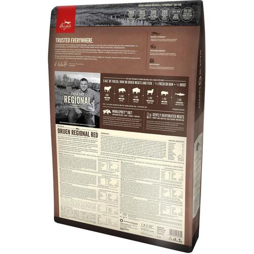 Foder Orijen Regional Red 11,4 Kg Voksen Kylling Oksekød Lam Gris