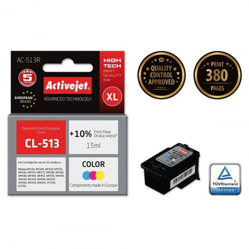 Activejet AC-513R blækpatron - cyan/magenta/gul (15 ml)