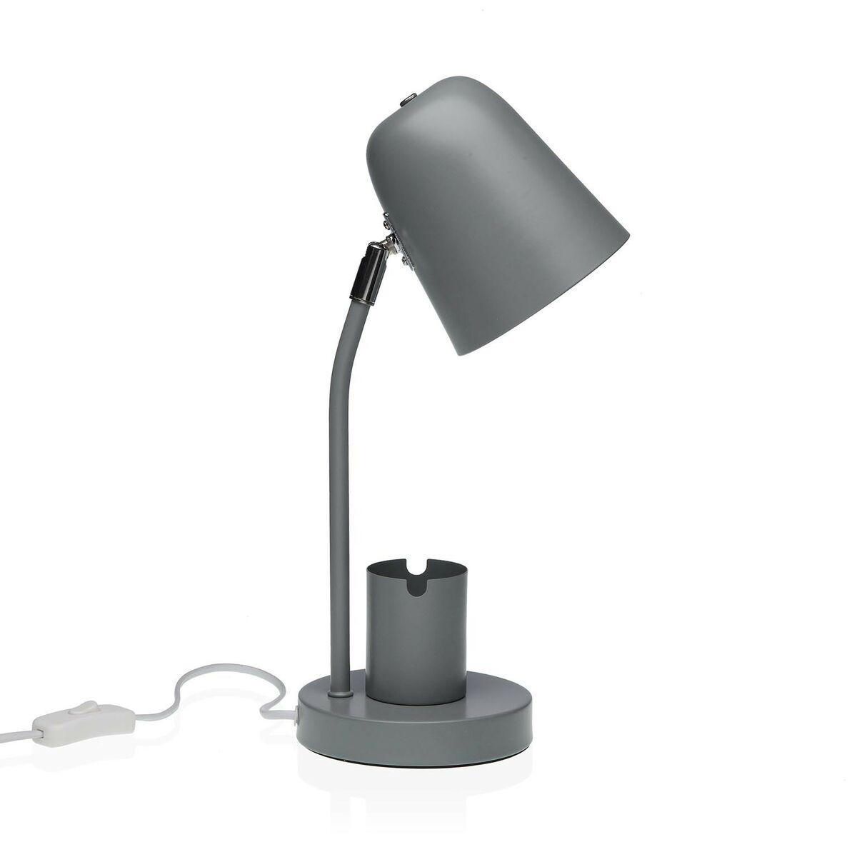 Versa skrivebordslampe i grå metal - 18 × 40 × 14 cm (E14)