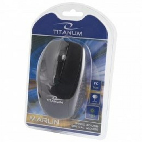 Titanum Optisk mus TM110K - Sort, USB, 1000 dpi