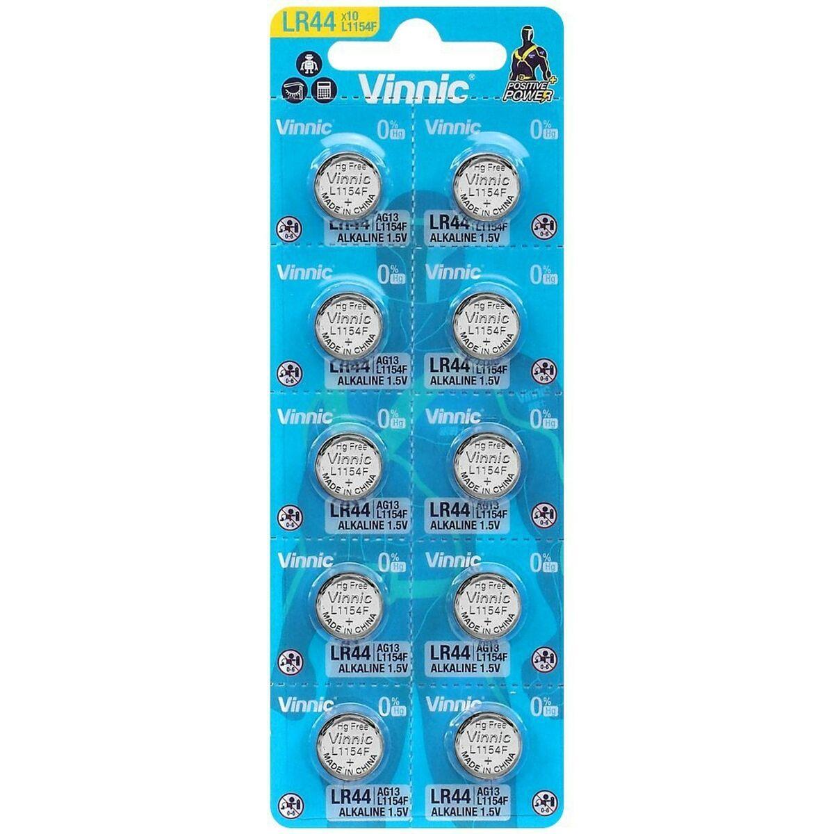 Batterier Vinnic L1154 / LR44 1,5 V (10 enheder)