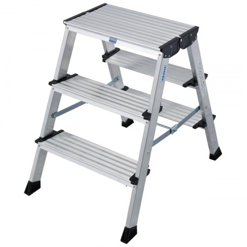 Krause foldestige 126030 - sølvfarvet aluminium, 3 trin, 65 cm