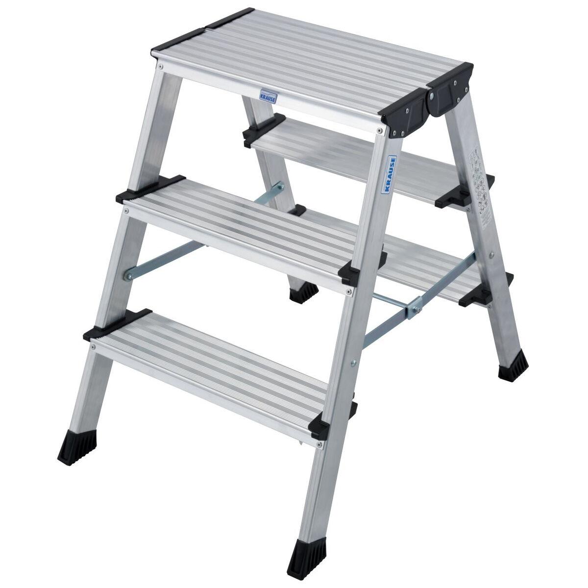 Krause foldestige 126030 - sølvfarvet aluminium, 3 trin, 65 cm