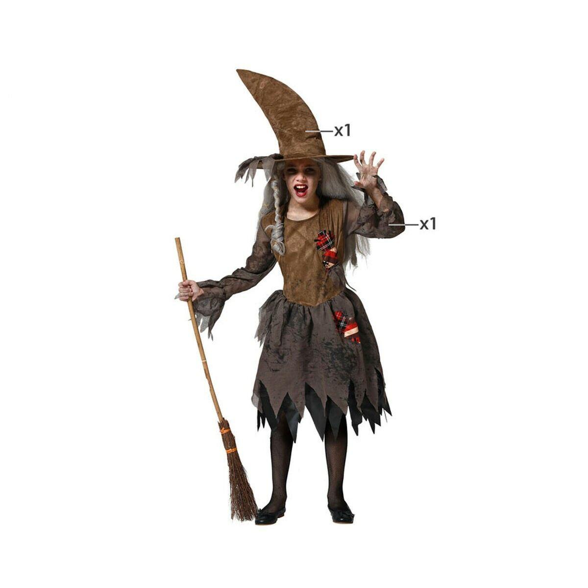Kostume til børn Grøn Heks (2 Dele) 7-9 år
