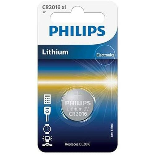 Litium knap-cellebatteri Philips CR2016/01B 3 V