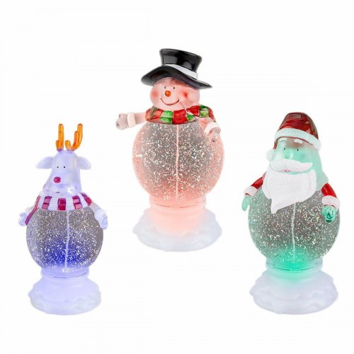 Lumineo lysdekoration med LED - julefigur 13 × 10 × 21 cm (assorteret)