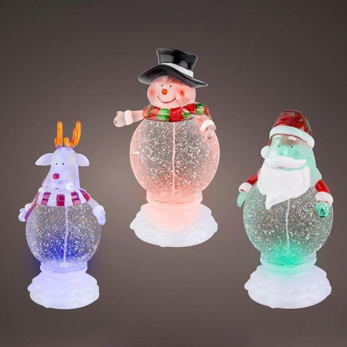 Lumineo lysdekoration med LED - julefigur 13 × 10 × 21 cm (assorteret)