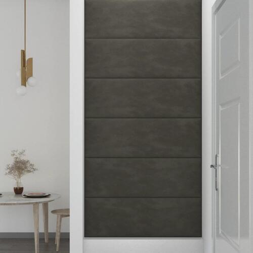 Vægpaneler 12 stk. 90x30 cm 3,24 m² fløjl mørkegrå