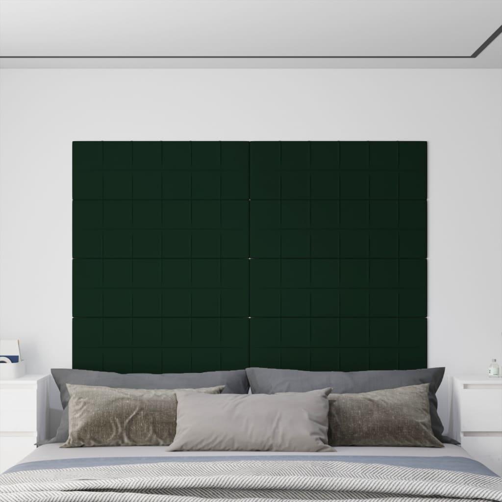 Vægpaneler 12 stk. 90x30 cm 3,24 m² fløjl mørkegrøn