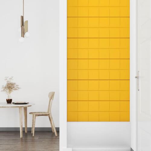 Vægpaneler 12 stk. 90x30 cm 3,24 m² fløjl gul