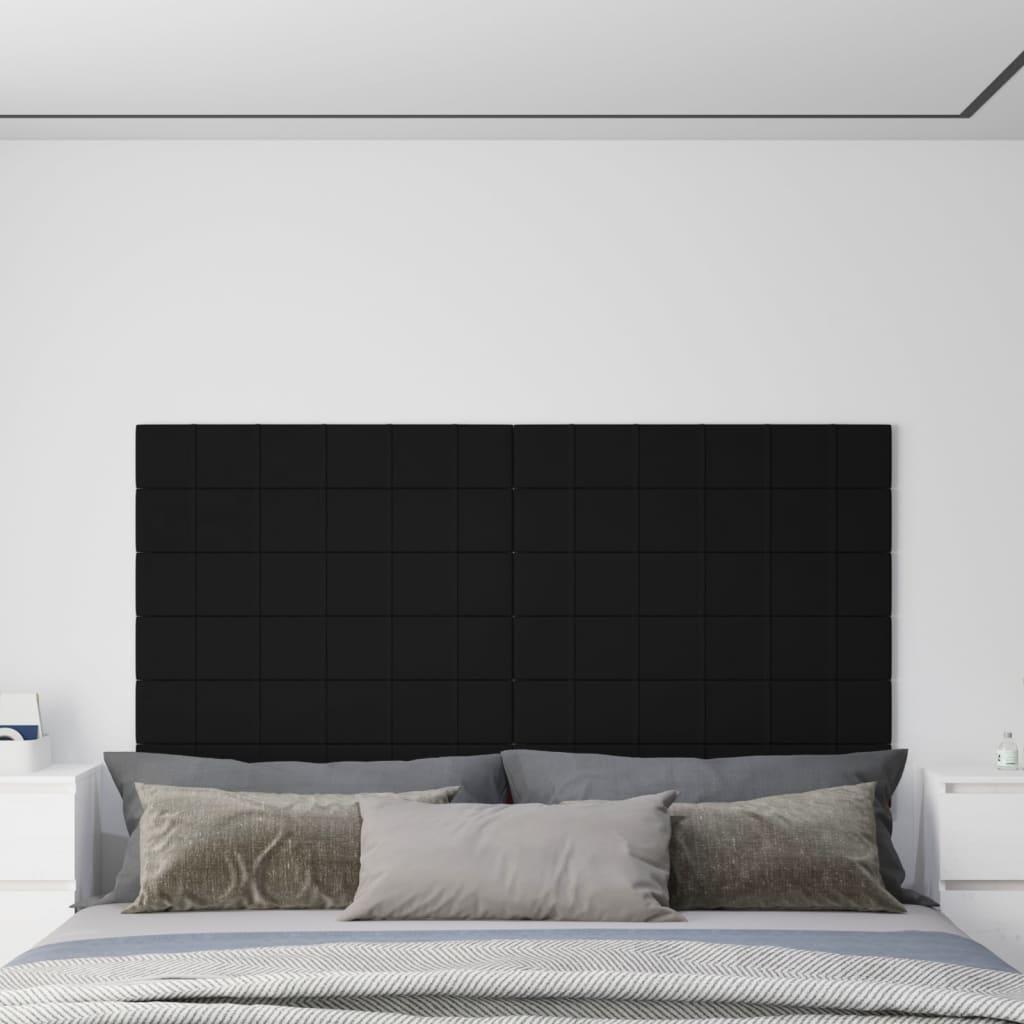 Vægpaneler 12 stk. 90x15 cm 1,62 m² fløjl sort