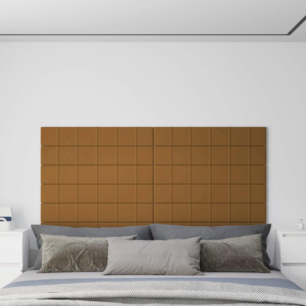 Vægpaneler 12 stk. 90x15 cm 1,62 m² fløjl brun