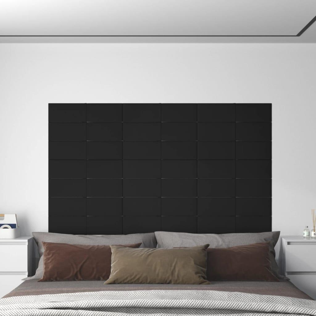 Vægpaneler 12 stk. 60x15 cm 1,08 m² fløjl sort