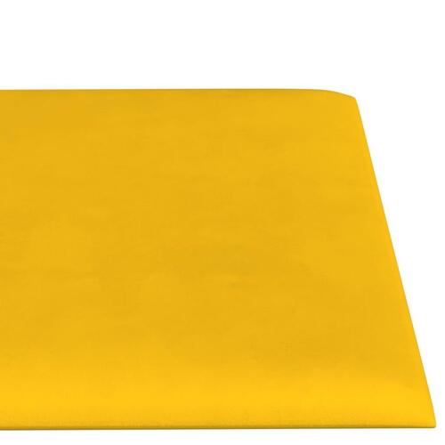 Vægpaneler 12 stk. 60x15 cm 1,08 m² fløjl gul