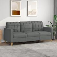3-personers sofa 180 cm stof mørkegrå