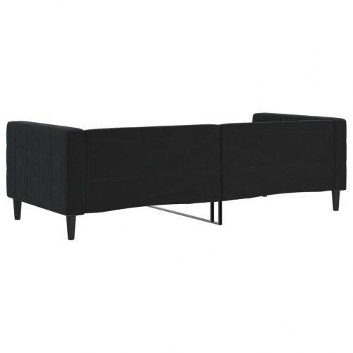 Daybed 90x200 cm i velour - sort sengeramme til stue og soveværelse