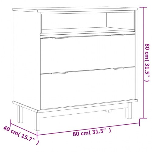 Kommode FLAM 80 x 40 x 80 cm i massivt fyrretræ