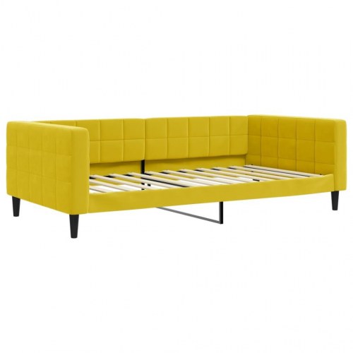 Daybed 100x200 cm i velour - gul sovesofa/sengeramme