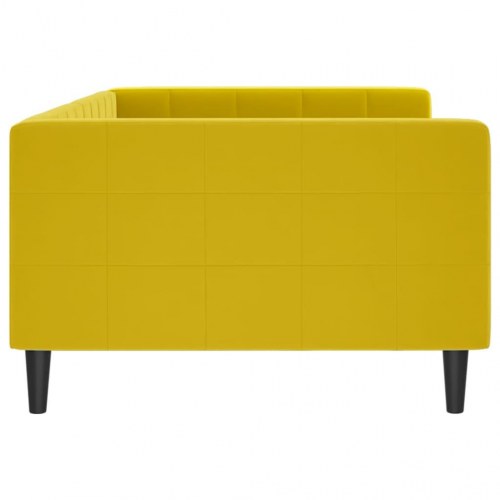 Daybed 100x200 cm i velour - gul sovesofa/sengeramme
