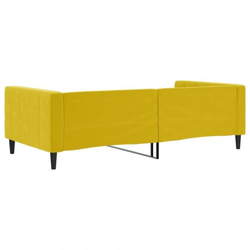 Daybed 100x200 cm i velour - gul sovesofa/sengeramme