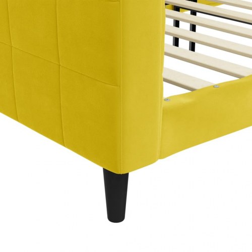 Daybed 100x200 cm i velour - gul sovesofa/sengeramme