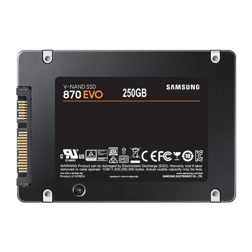 Harddisk Samsung 870 EVO 2,5" 250 GB SSD SATA Sort 250 GB SSD