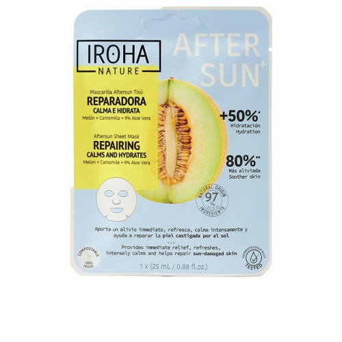 Ansigtsmaske Iroha After Sun Repairing - melon, beroliger og fugter (1 stk)
