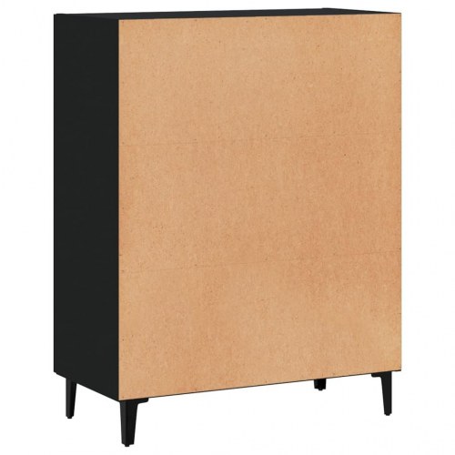 Skænk med glaslåger 69,5×34×90 cm - sort konstrueret træ
