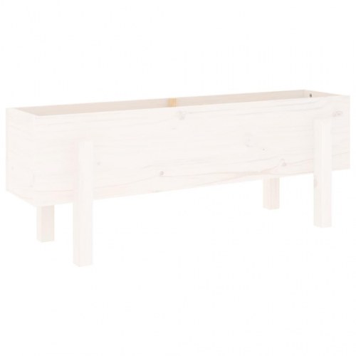 Højbed i massivt fyrretræ 101 x 30 x 38 cm - hvid