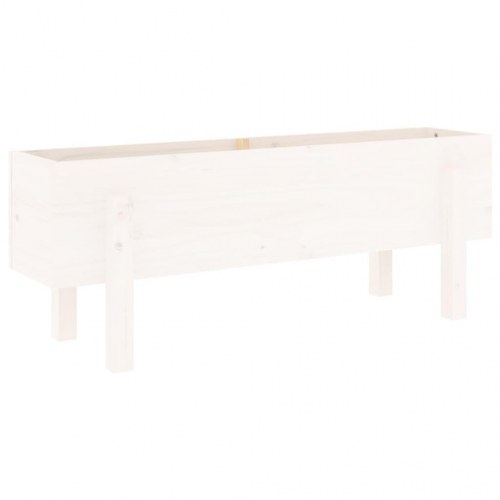 Højbed i massivt fyrretræ 101 x 30 x 38 cm - hvid