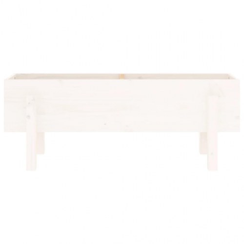 Højbed i massivt fyrretræ 101 x 30 x 38 cm - hvid