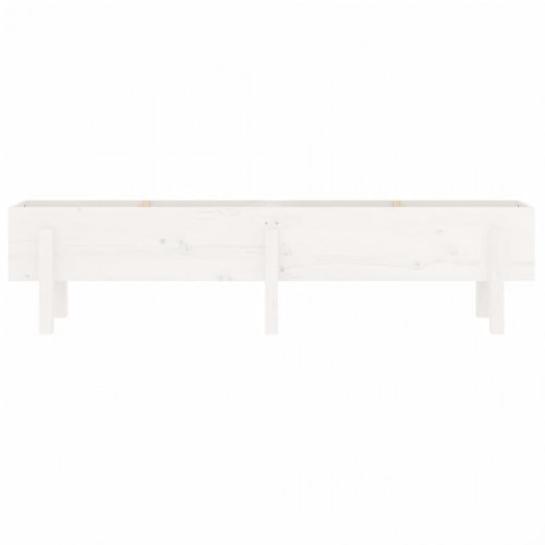 Højbed i massivt fyrretræ 160 x 30 x 38 cm - hvid