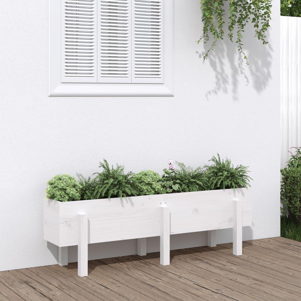 Højbed 121x30x38 cm massivt fyrretræ hvid