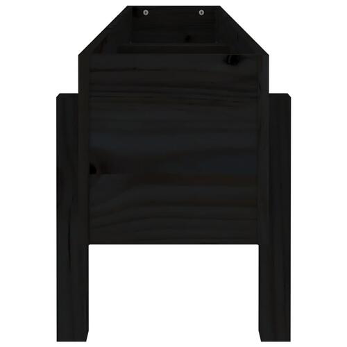 Højbed 121x30x38 cm massivt fyrretræ sort