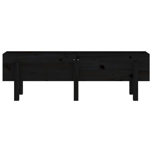 Højbed 121x30x38 cm massivt fyrretræ sort